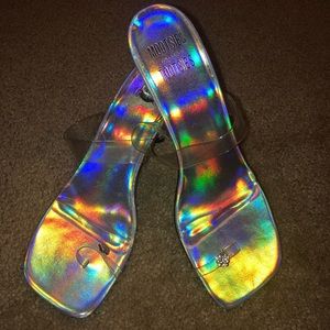 Mootsies tootsies heels clear multicolor silver